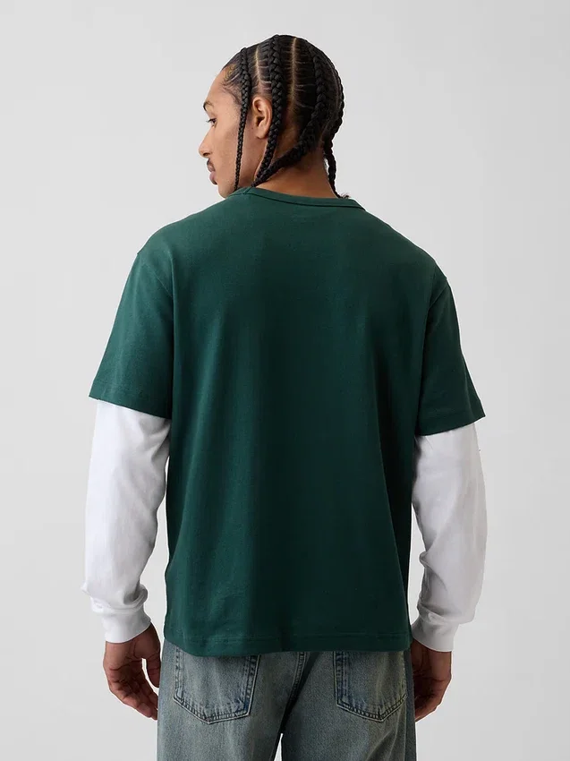 Relaxed T-shirt voor volwassenen van zwaar katoen
