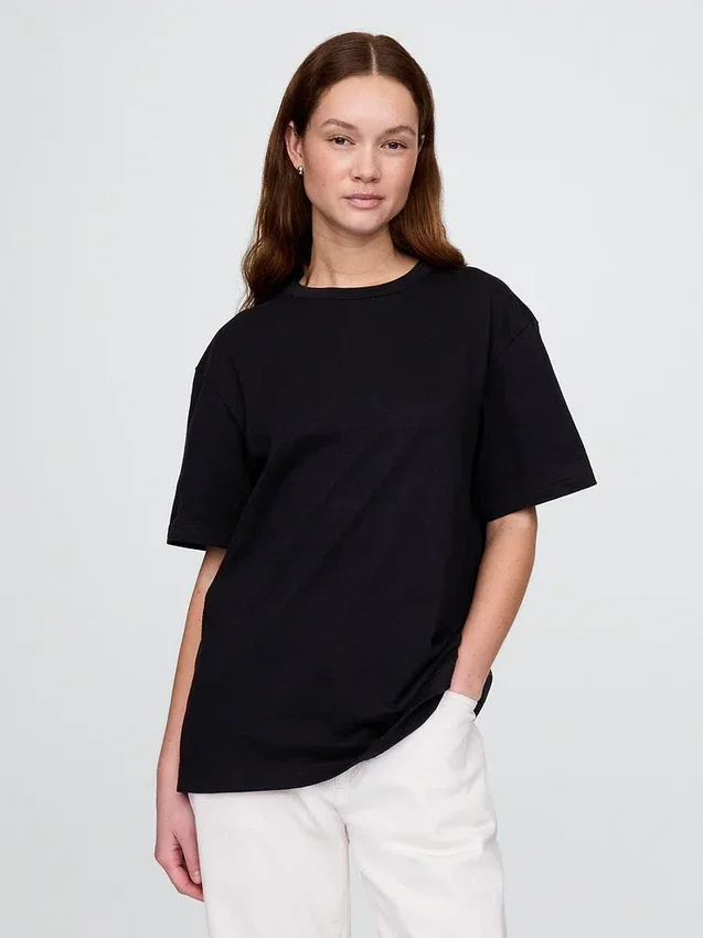Relaxed T-shirt voor volwassenen van zwaar katoen