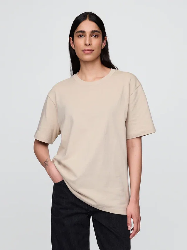 Relaxed T-shirt voor volwassenen van zwaar katoen