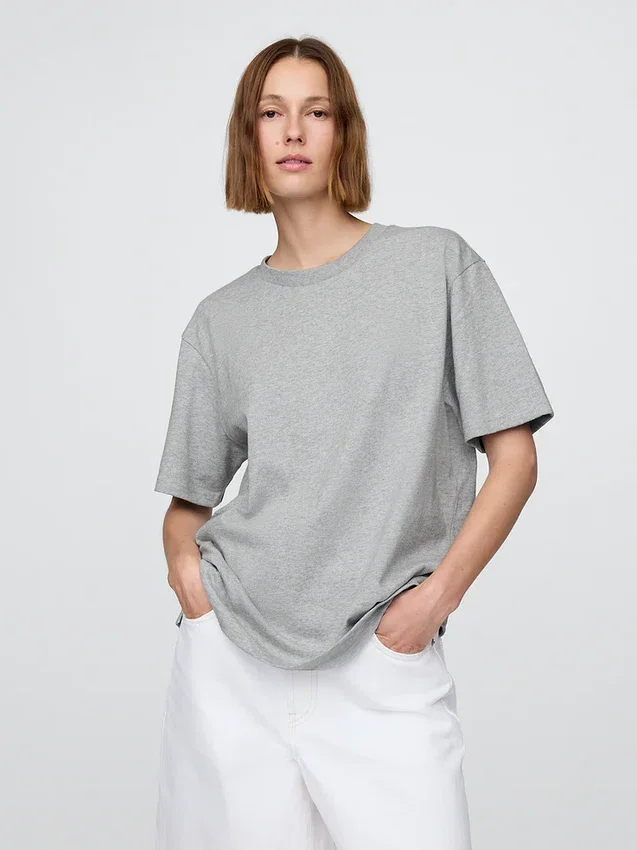 Relaxed T-shirt voor volwassenen van zwaar katoen