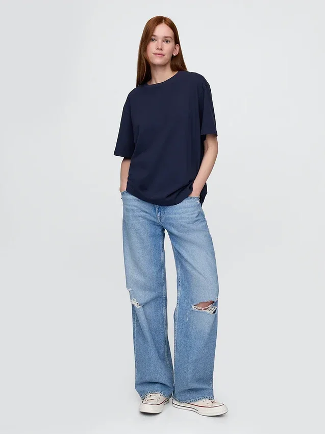 Relaxed T-shirt voor volwassenen van zwaar katoen