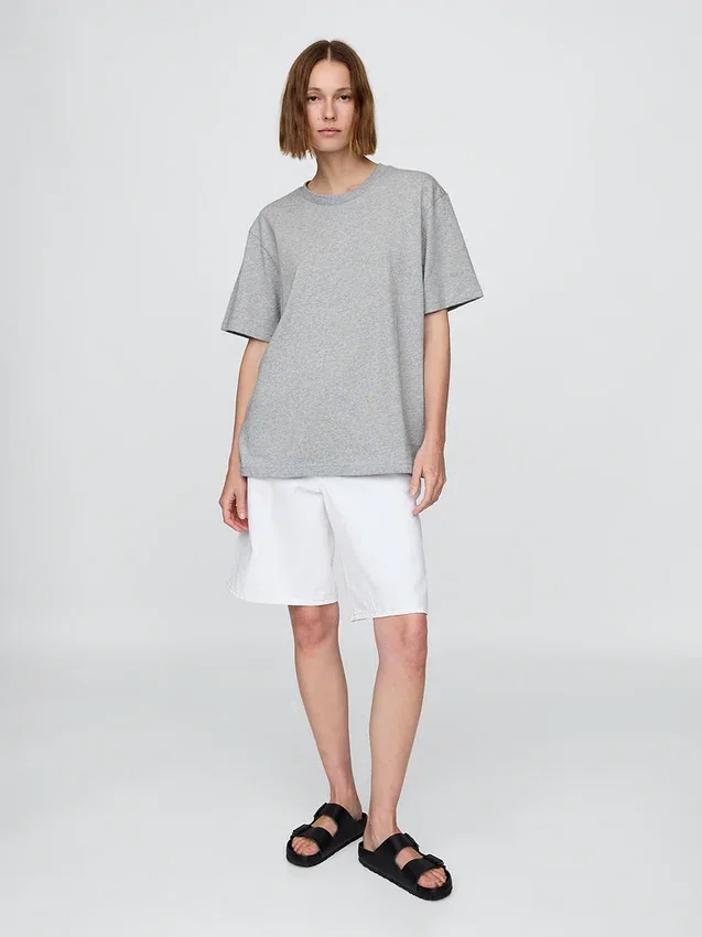 Relaxed T-shirt voor volwassenen van zwaar katoen