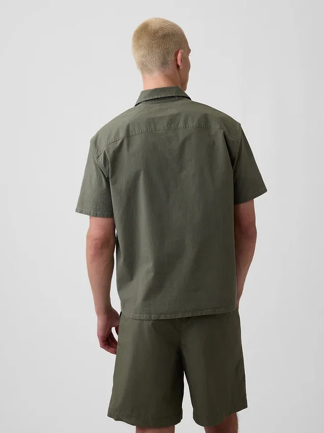 Relaxed utility-overhemd met rechte zoom