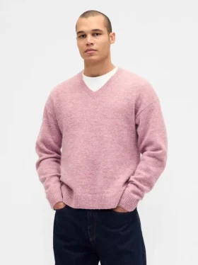 Relaxte cropped trui met V-hals