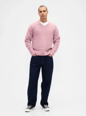 Relaxte cropped trui met V-hals
