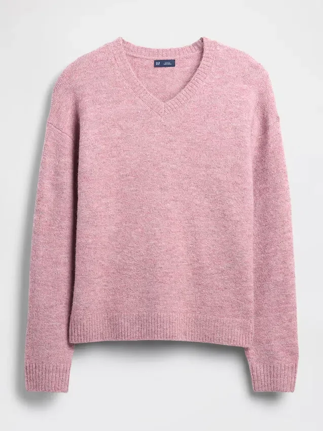 Relaxte cropped trui met V-hals