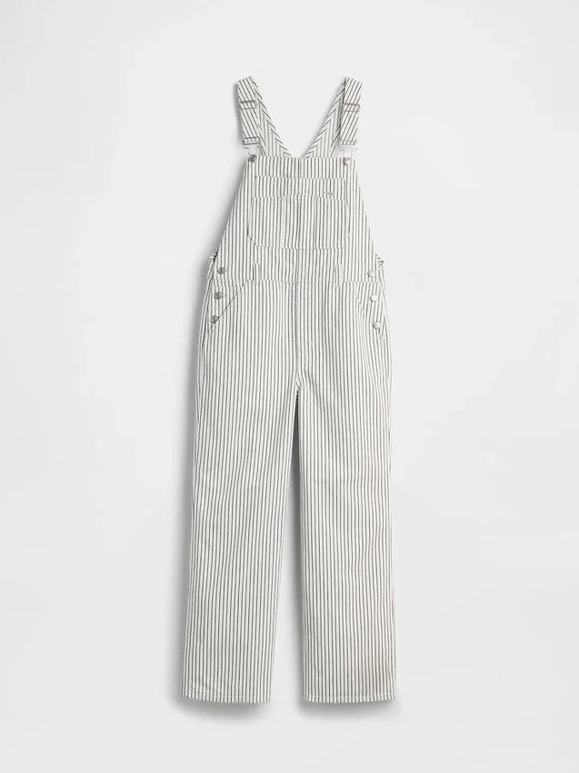 Relaxte denim gestreepte tuinbroek