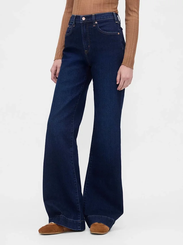 Relaxte flare-Jeans met hoge taille