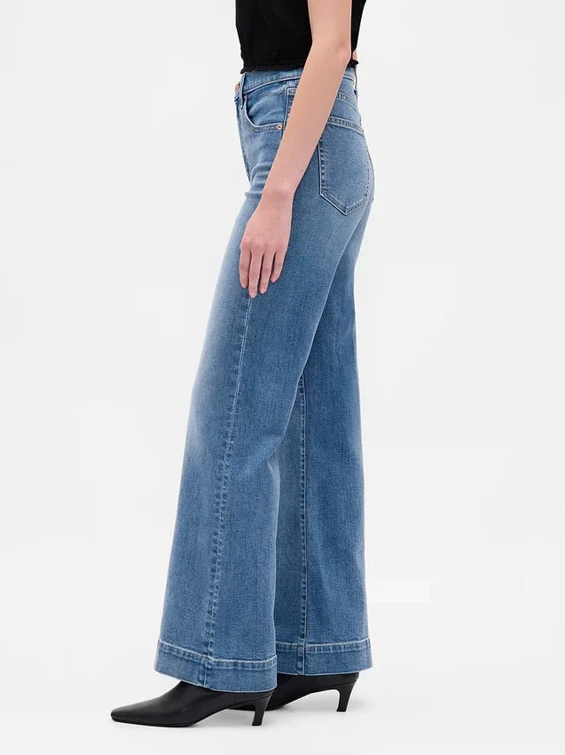 Relaxte flare-Jeans met hoge taille
