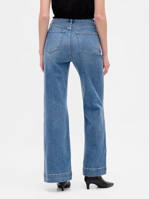 Relaxte flare-Jeans met hoge taille