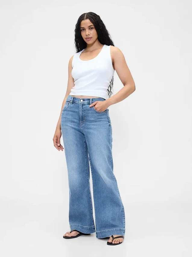Relaxte flare-Jeans met hoge taille