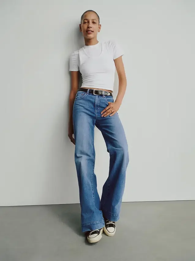 Relaxte flare-Jeans met hoge taille