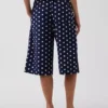 Relaxte, gemakkelijk aan te trekken culottebroek van linnenmix