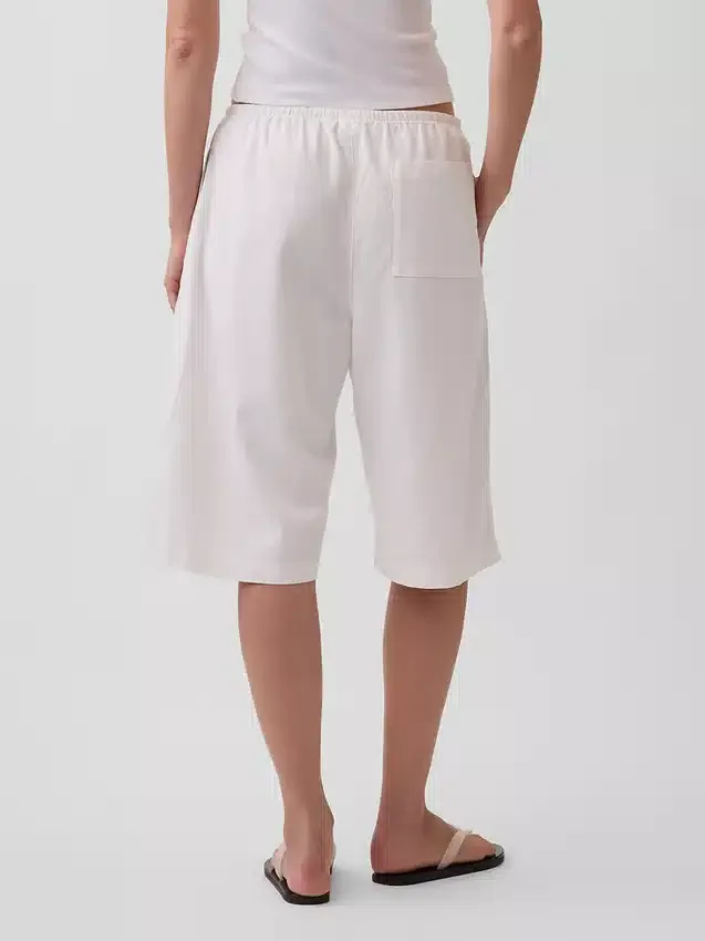 Relaxte, gemakkelijk aan te trekken culottebroek van linnenmix