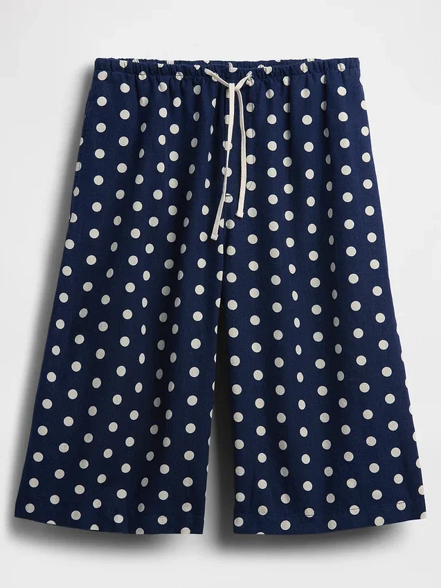 Relaxte, gemakkelijk aan te trekken culottebroek van linnenmix