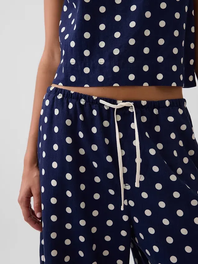 Relaxte, gemakkelijk aan te trekken culottebroek van linnenmix