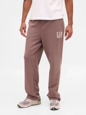 Relaxte joggingbroek met logo voor volwassenen, zware uitvoering