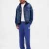 Relaxte joggingbroek met logo voor volwassenen, zware uitvoering