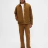 Relaxte rechte broek van corduroy