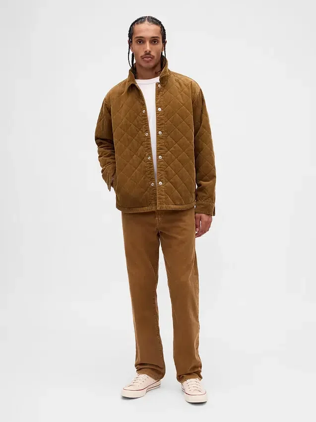 Relaxte rechte broek van corduroy