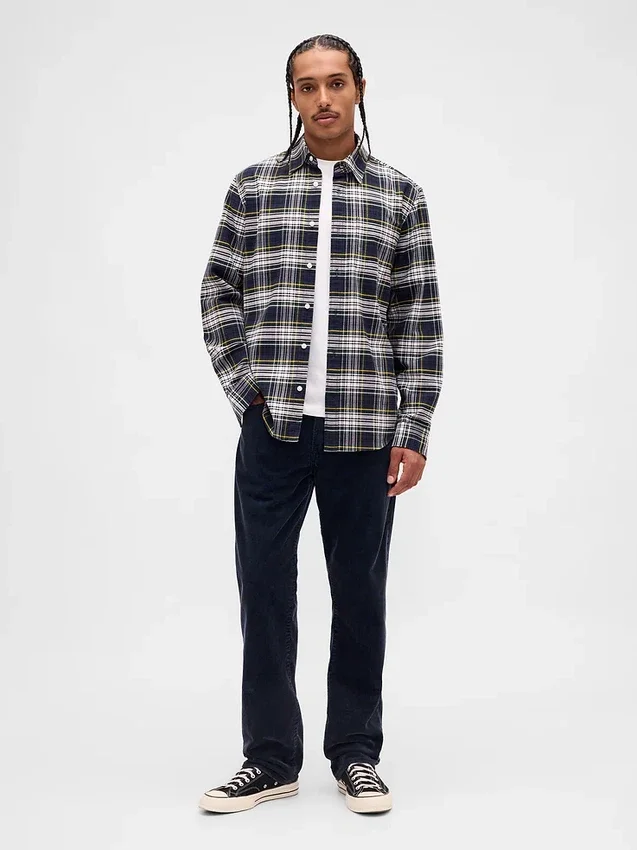 Relaxte rechte broek van corduroy