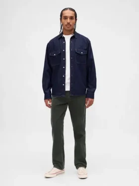 Relaxte rechte broek van corduroy