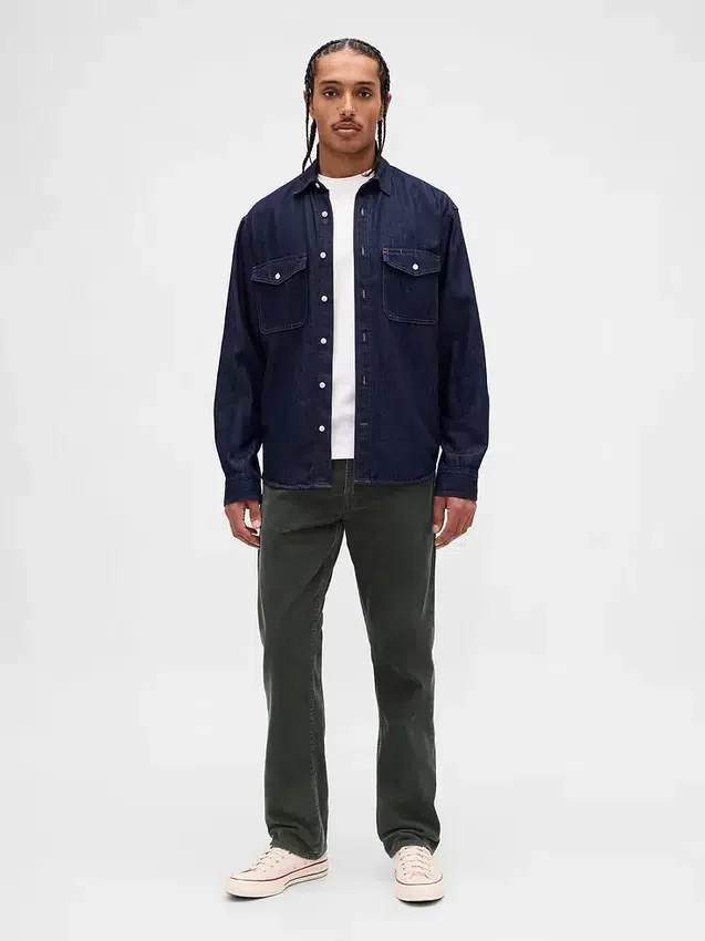 Relaxte rechte broek van corduroy