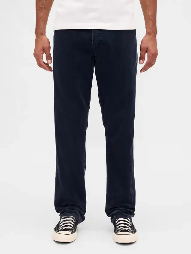 Relaxte rechte broek van corduroy