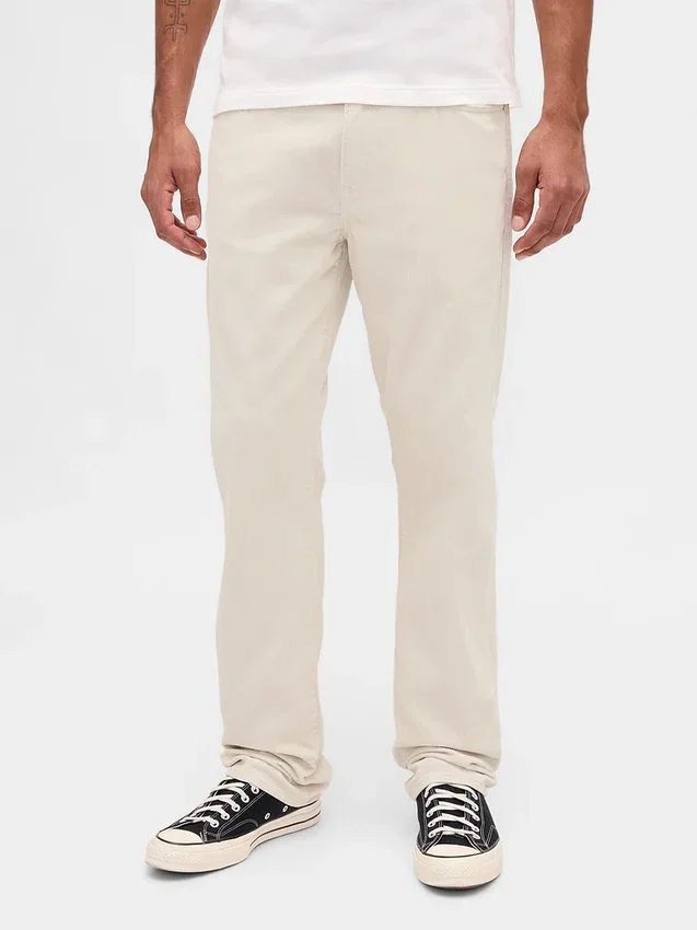 Relaxte rechte broek van corduroy