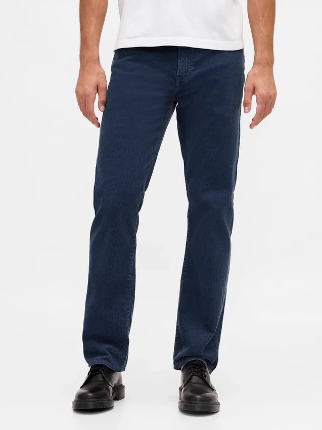 Relaxte rechte broek van corduroy