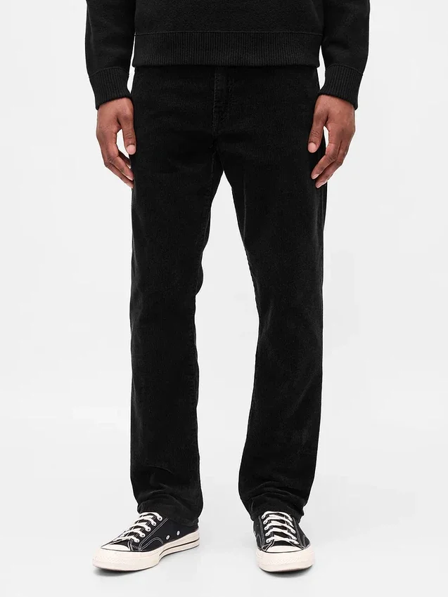 Relaxte rechte broek van corduroy