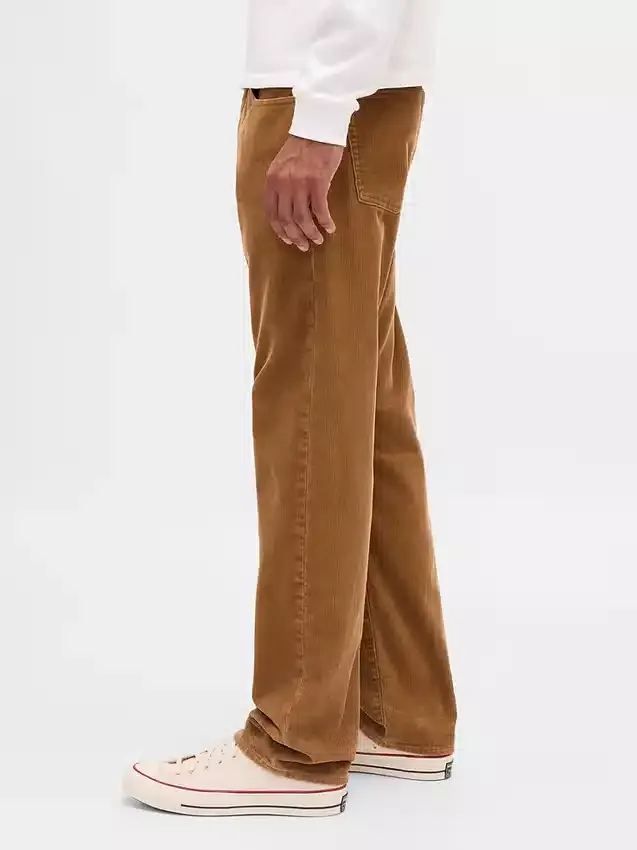 Relaxte rechte broek van corduroy