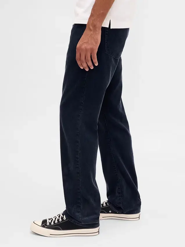 Relaxte rechte broek van corduroy