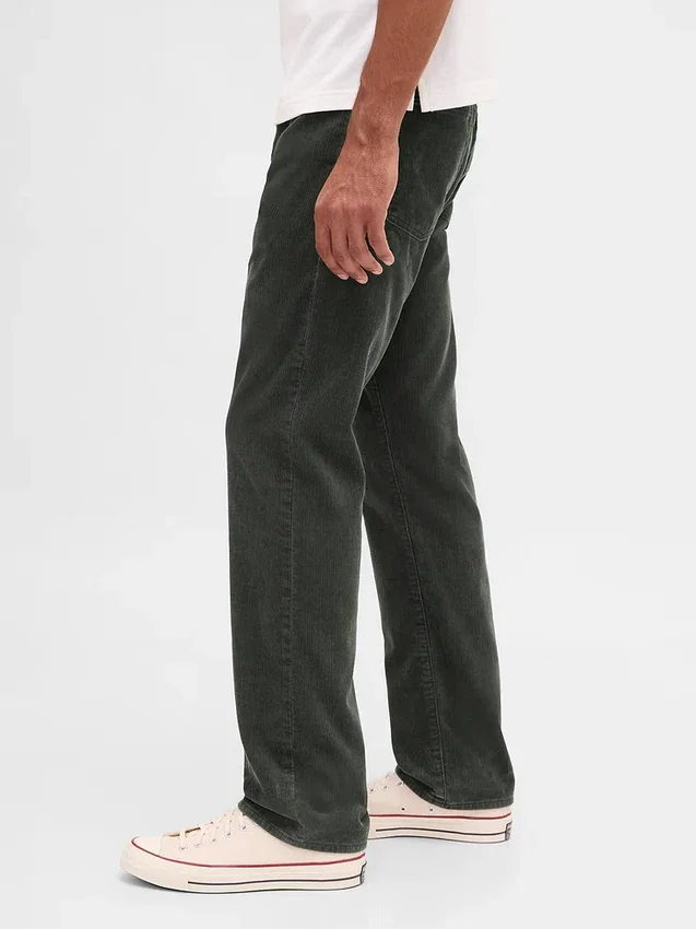 Relaxte rechte broek van corduroy