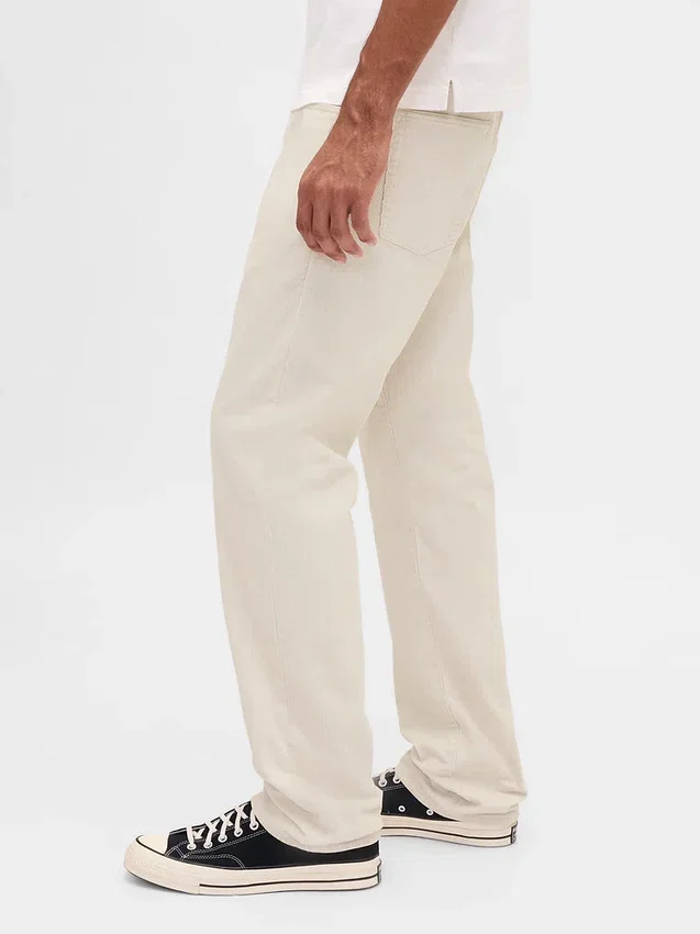 Relaxte rechte broek van corduroy