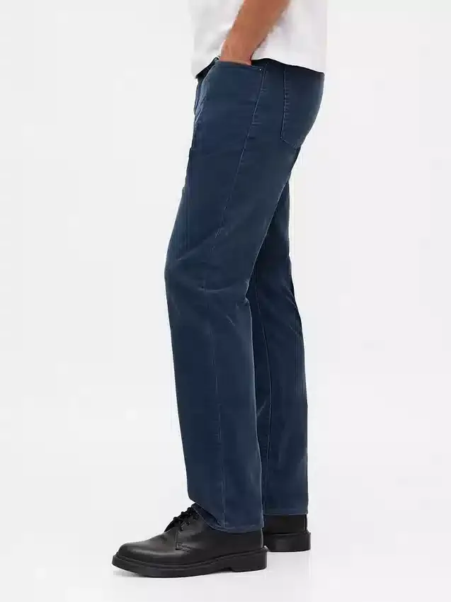 Relaxte rechte broek van corduroy