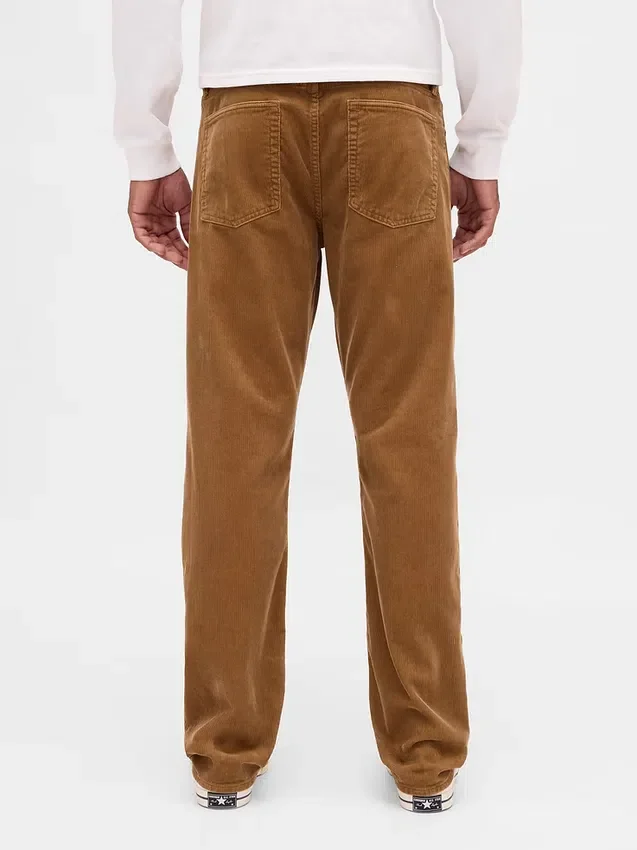 Relaxte rechte broek van corduroy