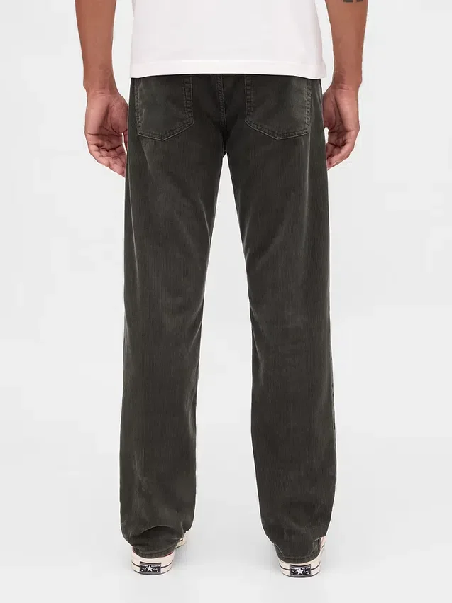 Relaxte rechte broek van corduroy
