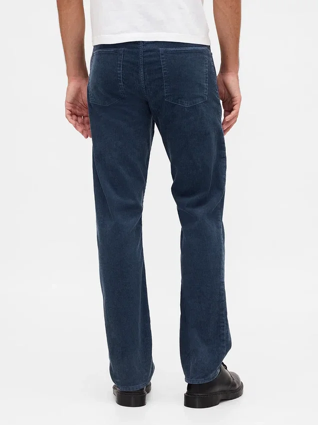 Relaxte rechte broek van corduroy