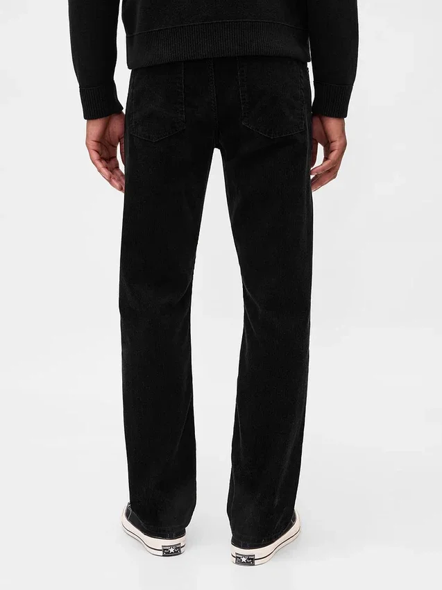 Relaxte rechte broek van corduroy