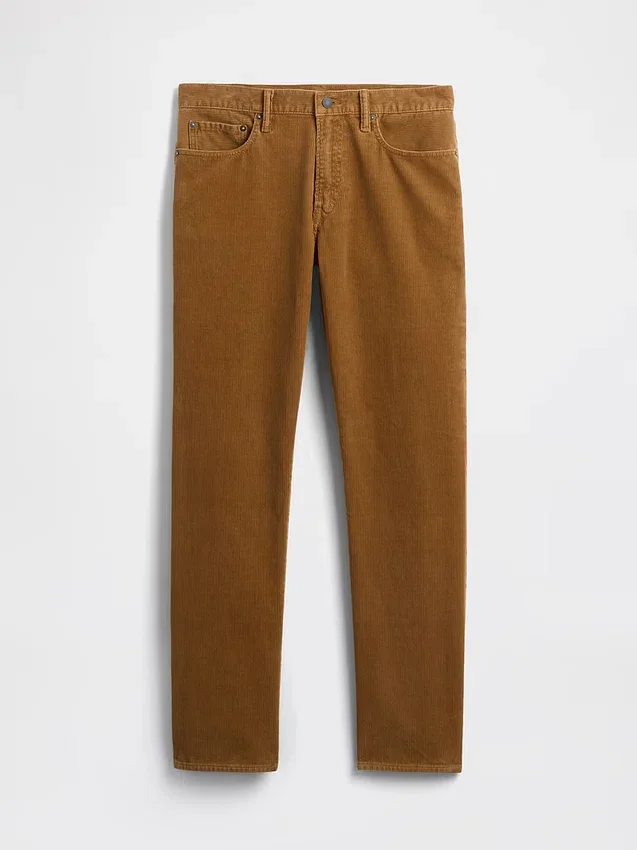 Relaxte rechte broek van corduroy