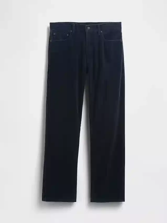 Relaxte rechte broek van corduroy