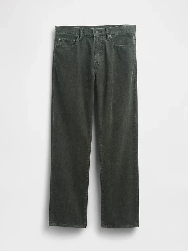 Relaxte rechte broek van corduroy