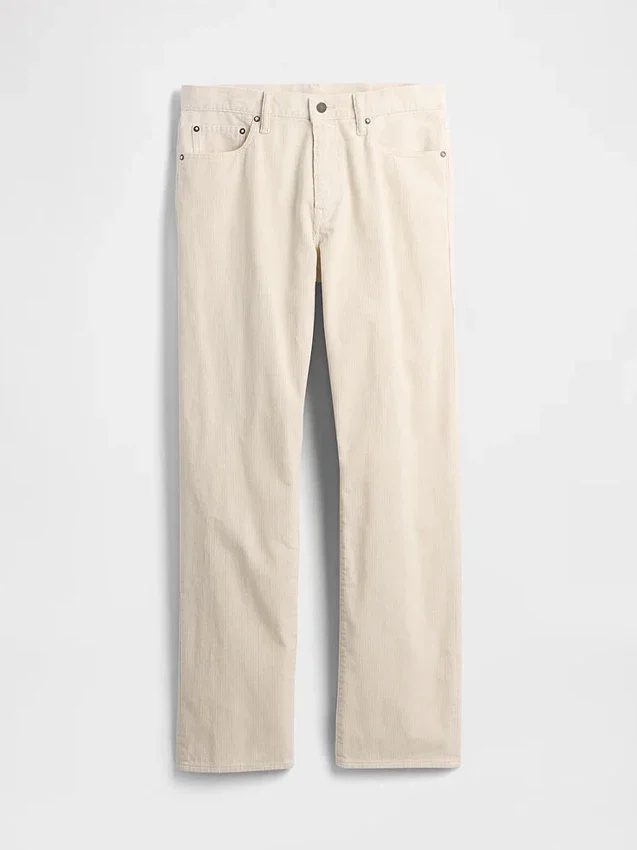 Relaxte rechte broek van corduroy