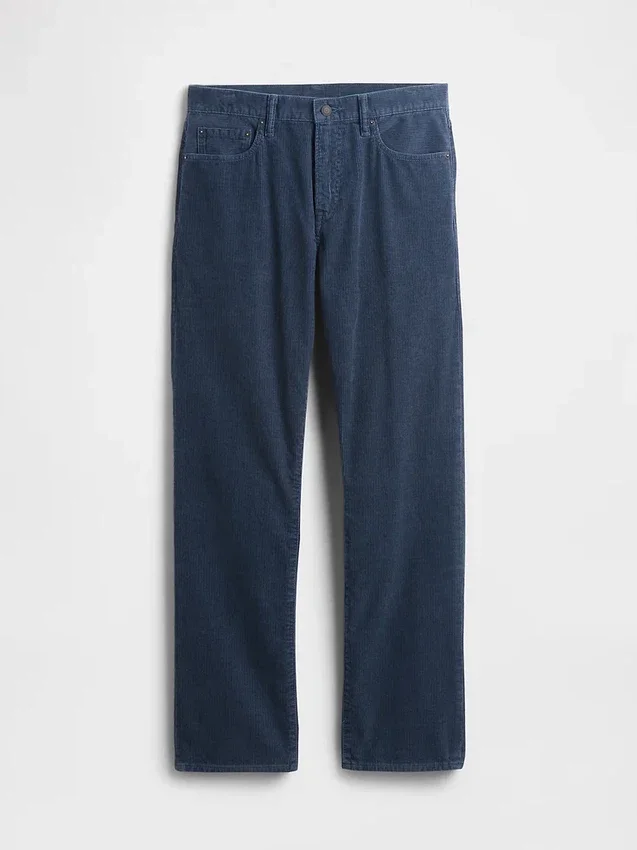 Relaxte rechte broek van corduroy