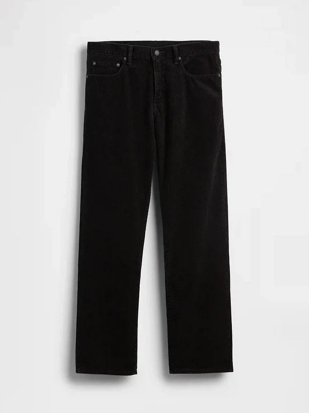 Relaxte rechte broek van corduroy