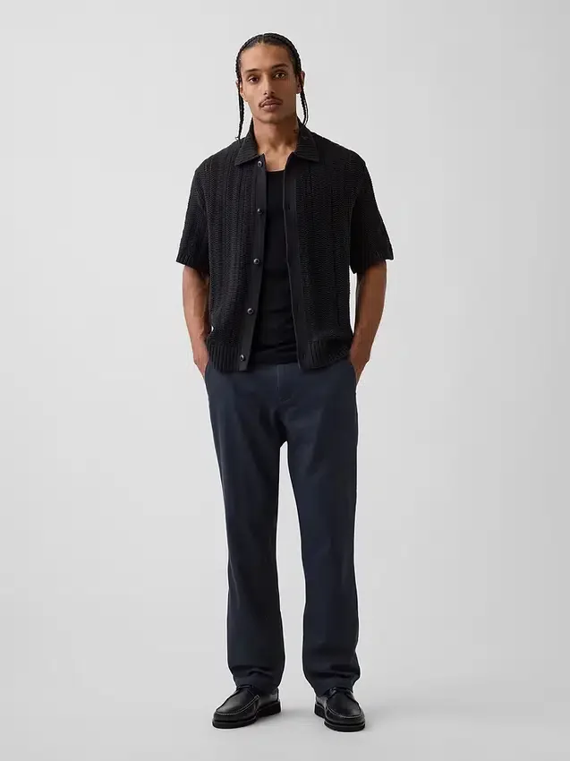 Relaxte rechte broek van linnen en katoen
