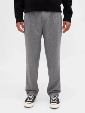 Relaxte rechte broek van wolmix