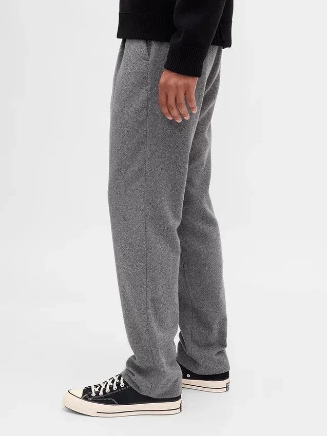 Relaxte rechte broek van wolmix