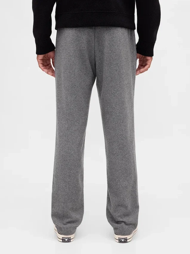 Relaxte rechte broek van wolmix